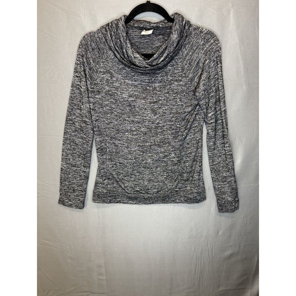 Hello Mello Gray Cowl Neck Pullover Womens Small Carefree Threads Pocket Knit‎